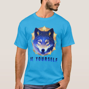 T-shirt Tête de Loup Bleu Mystique