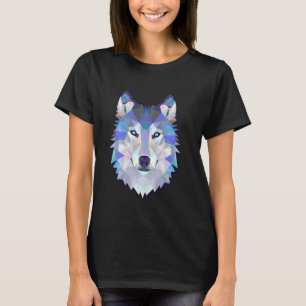 T-shirt Tête de loup coloré Tee Hommes Femmes Polygone géo