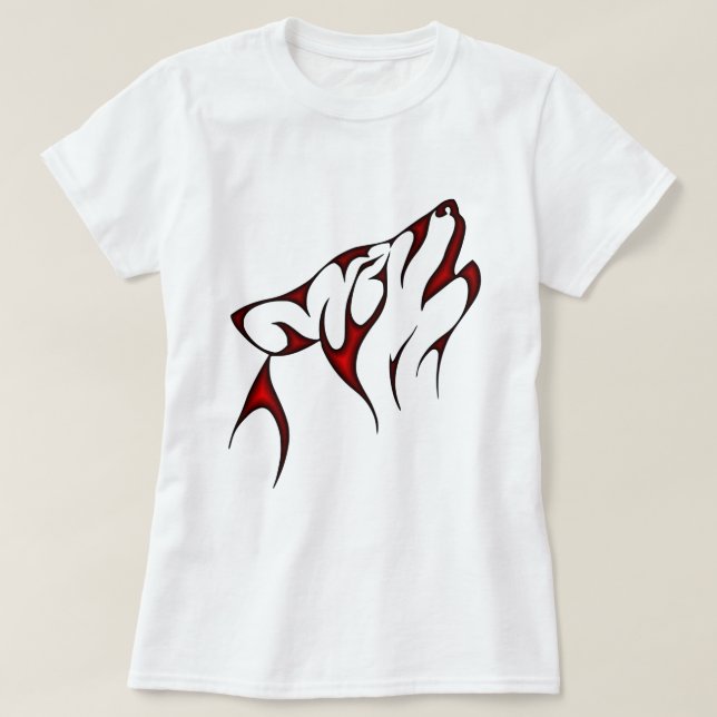 T-shirt Tête de loup de la tribu rouge (Design devant)
