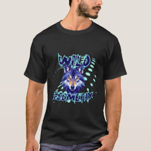 T-shirt Tête de loup géométrique Graphique animal abstrait