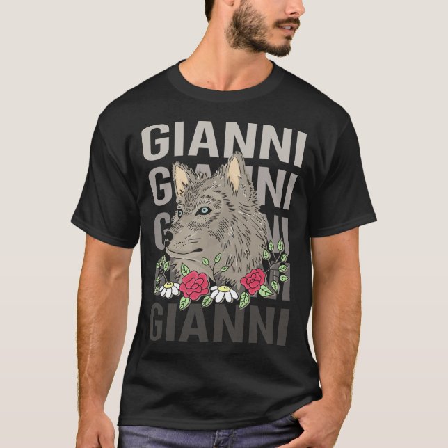 T-shirt Tête de loup - Gianni Name (Devant)