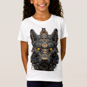 T-Shirt Tête de loup mécanique Steampunk - Robot A Cyberpu