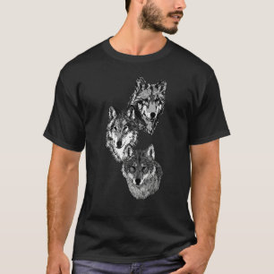 T-shirt Tête de loup motif prédateur impression animal de