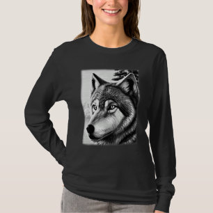 T-shirt Tête de loup motif prédateur impression d'animal d