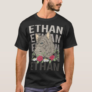 T-shirt Tête de loup - Nom Ethan