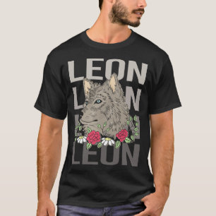 T-shirt Tête de loup - Nom Leon