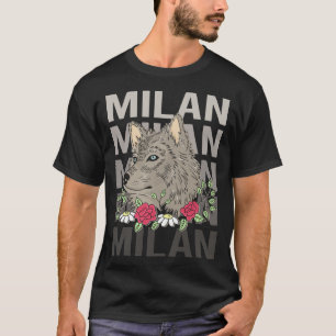 T-shirt Tête de loup - Nom Milan