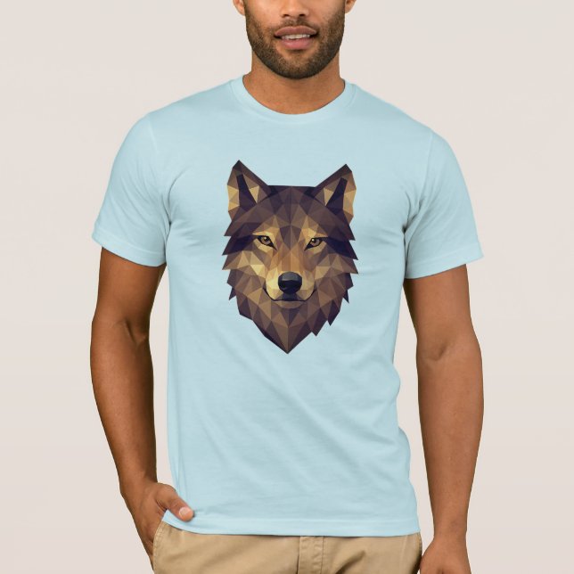 T-shirt Tête de loup polygonale Art géométrique dans les t (Devant)