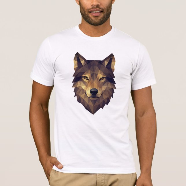 T-shirt Tête de loup polygonale Art géométrique dans les t (Devant)