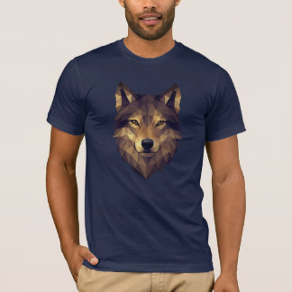 T-shirt Tête de loup polygonale Art géométrique dans les t