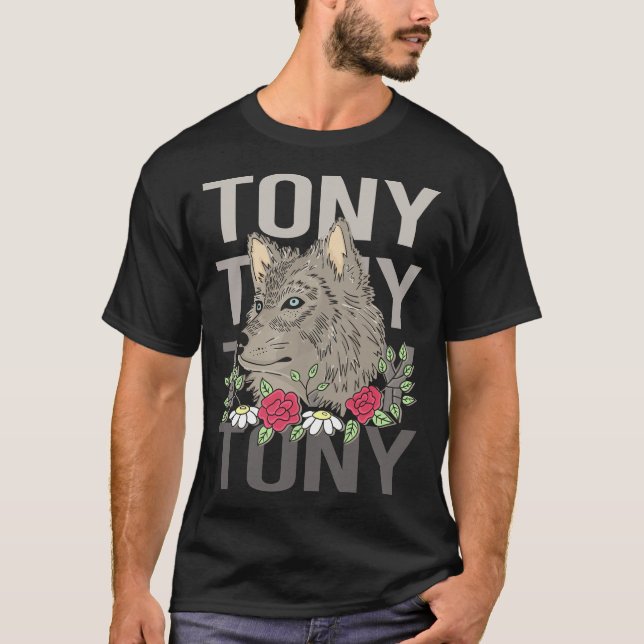 T-shirt Tête de loup - Tony Nom (Devant)
