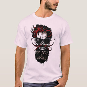 T-shirt tete_de_mort_barbu_hipster_not_citation_moustache_