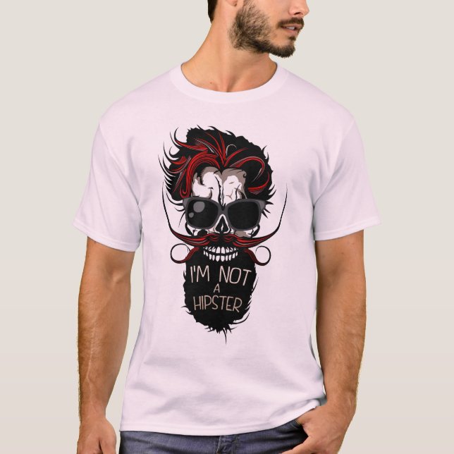 T-shirt tete_de_mort_barbu_hipster_not_citation_moustache_ (Devant)