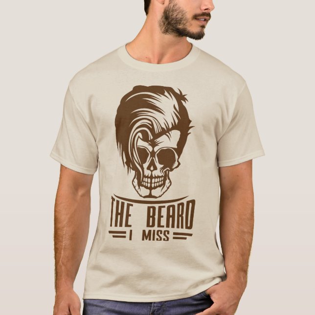 T-shirt tete de mort citation hipster beard miss coiffure  (Devant)