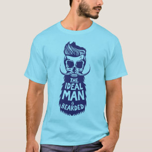 T-shirt tete de mort citation hipster ideal man bearded ba