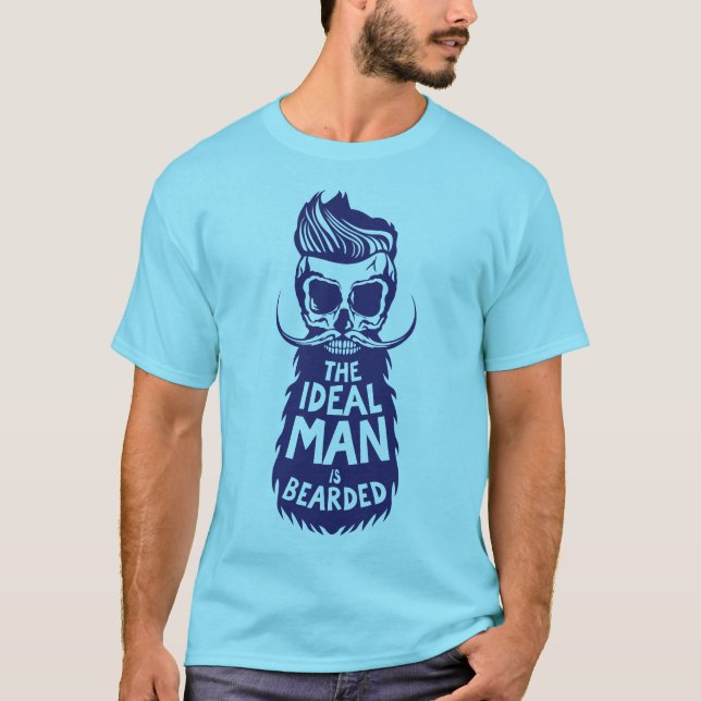 T-shirt tete de mort citation hipster ideal man bearded ba (Devant)