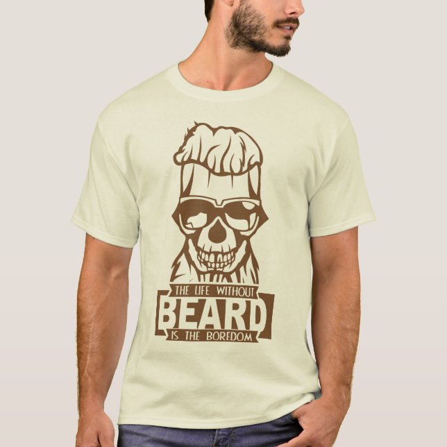 T-shirt tete de mort citation hipster life without beard b (Devant)