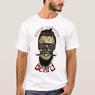 T-shirt tete_de_mort_citation_never_cut_beard_hipster_barb