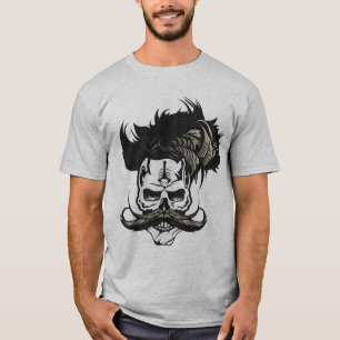 T-shirt tete_de_mort_crane_hipster_moustachu_moustache_sco