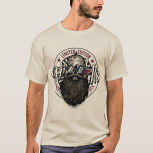 T-shirt tete_de_mort_crane_hipster_skull_barbe_moustache_f