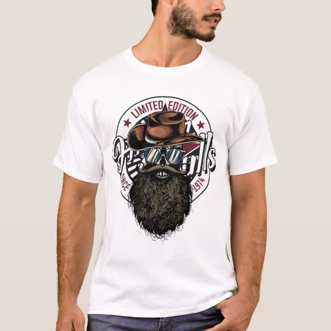 T-shirt tete_de_mort_crane_hipster_skull_cowboy_chapeau_ba (Devant)