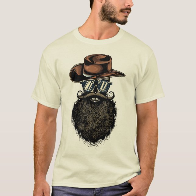 T-shirt tete_de_mort_crane_hipster_skull_cowboy_chapeau_ba (Devant)