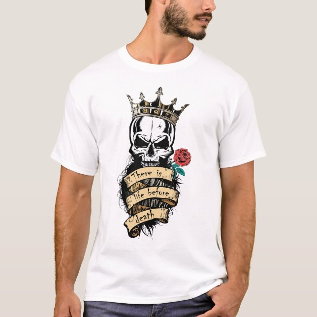 T-shirt tete de mort crane hipster skulls barbu barbe band (Devant)