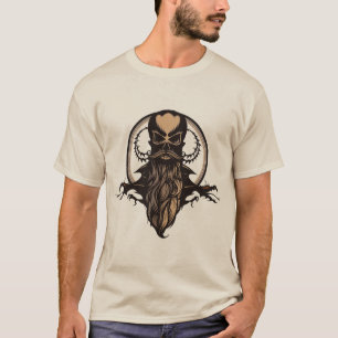 T-shirt tete de mort dragon tribal hipster skull crane bar