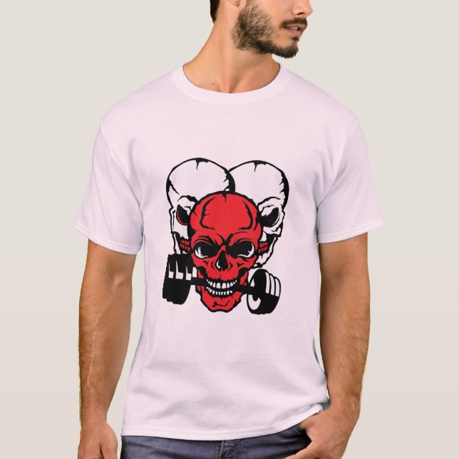 T-shirt tete_de_mort_haltere_musculation_6_bodybuilding_cr (Devant)