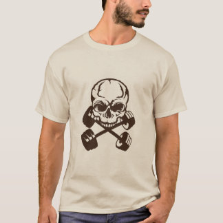 T-shirt tete de mort haltere musculation 8 bodybuilding cr