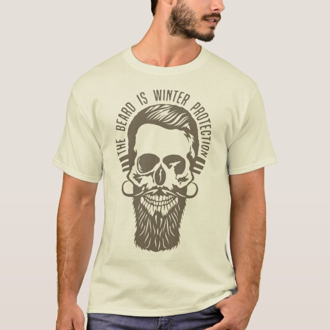 T-shirt tete_de_mort_hipster_barbe_citation_winter_protect (Devant)