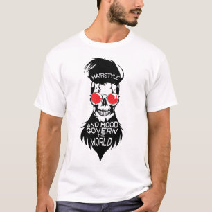 T-shirt tete de mort hipster barbu citation barbe hairstyl