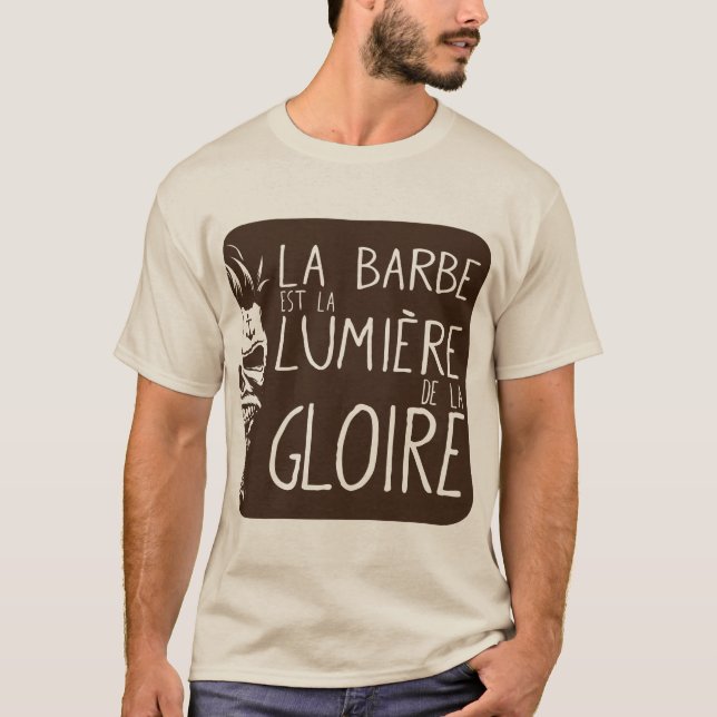 T-shirt tete de mort hipster barbu citation barbe lumiere  (Devant)