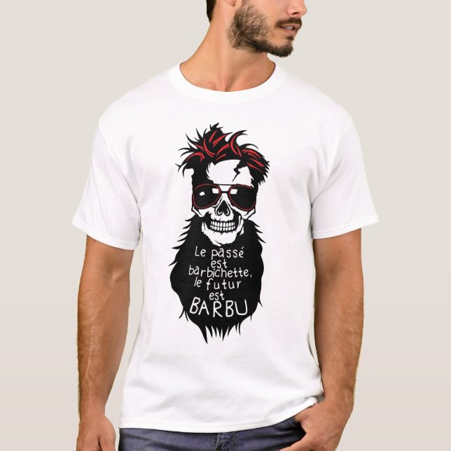 T-shirt tete de mort hipster barbu citation barbichette pa (Devant)