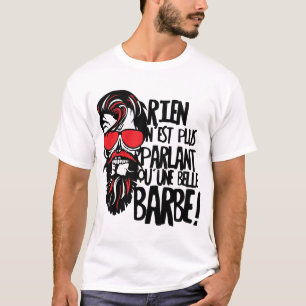 T-shirt tete de mort hipster barbu citation rien parlant b