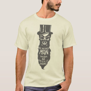 T-shirt tete de mort hipster citation average man spends s