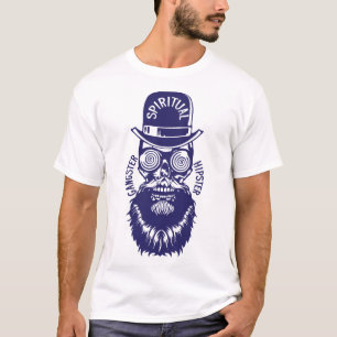 T-shirt tete de mort hipster citation barbe spiritual gang