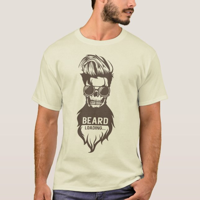 T-shirt tete de mort hipster citation barbu beard loading  (Devant)