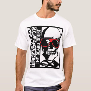 T-shirt tete de mort hipster citation barbu bearded mustac