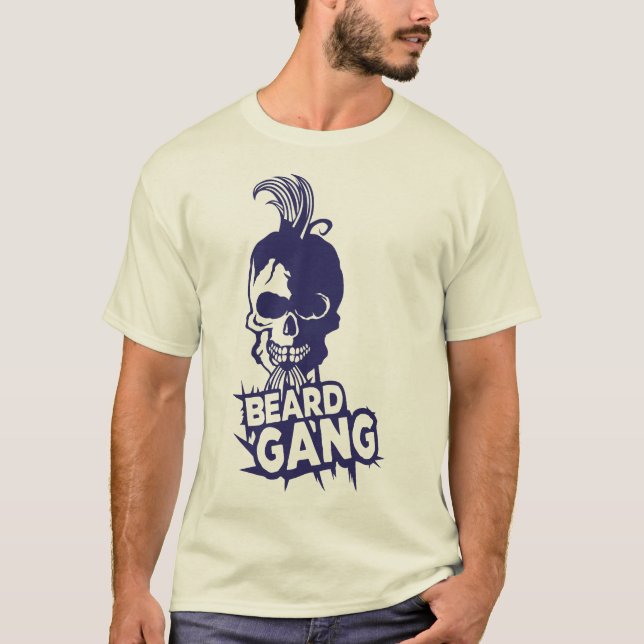 T-shirt tete de mort hipster citation beard gang barbe pun (Devant)