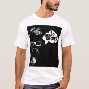 T-shirt tete de mort hipster citation beard grows 2 mousta