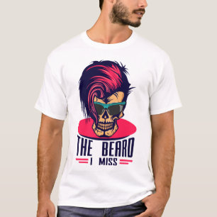 T-shirt tete de mort hipster citation beard miss punk lune