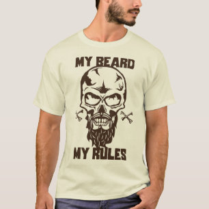 T-shirt tete de mort hipster citation beard rules barbe cr