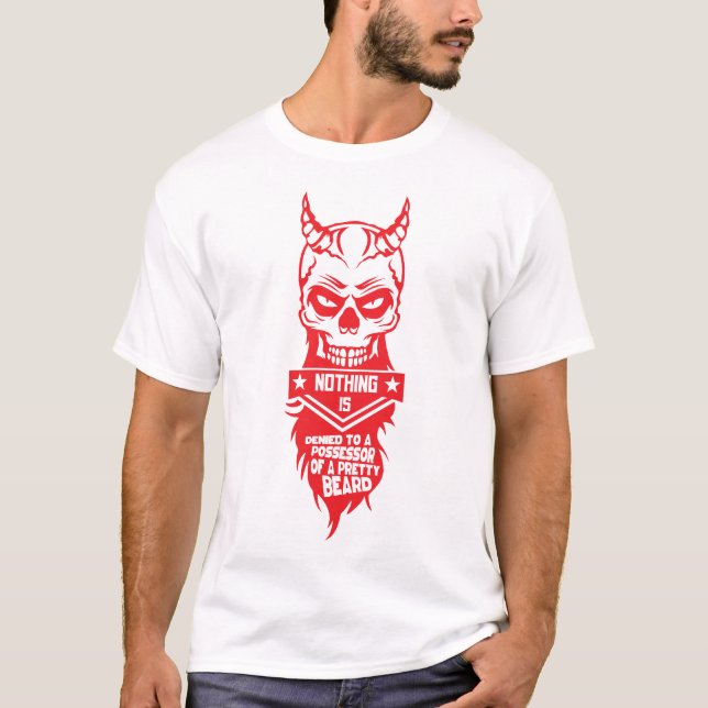 T-shirt tete de mort hipster citation diable beard 2 posse (Devant)