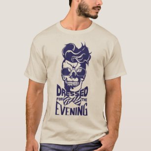 T-shirt tete de mort hipster citation dressed evening coif