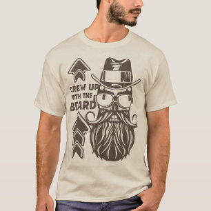 T-shirt tete de mort hipster citation grew up beard barbe 