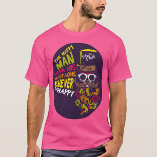 T-shirt tete de mort hipster citation happy man mustache n