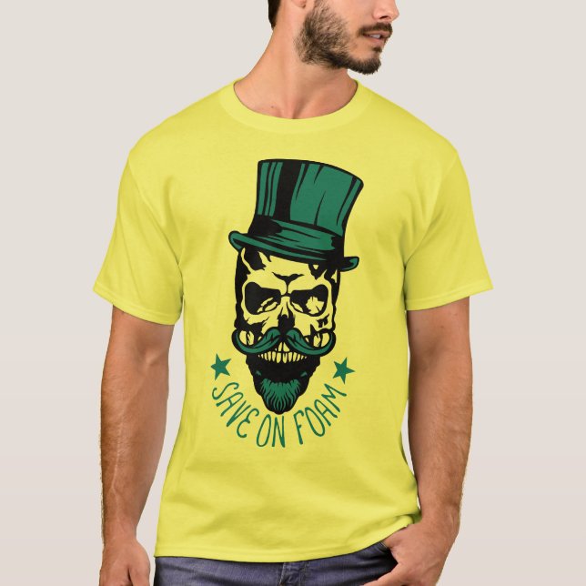 T-shirt tete de mort hipster citation save foam barbe chap (Devant)