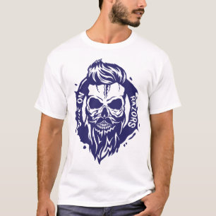T-shirt tete de mort hipster citation save razors barbe cr