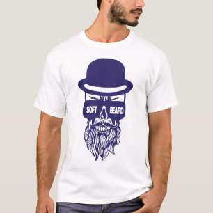 T-shirt tete de mort hipster citation soft beard barbe cha